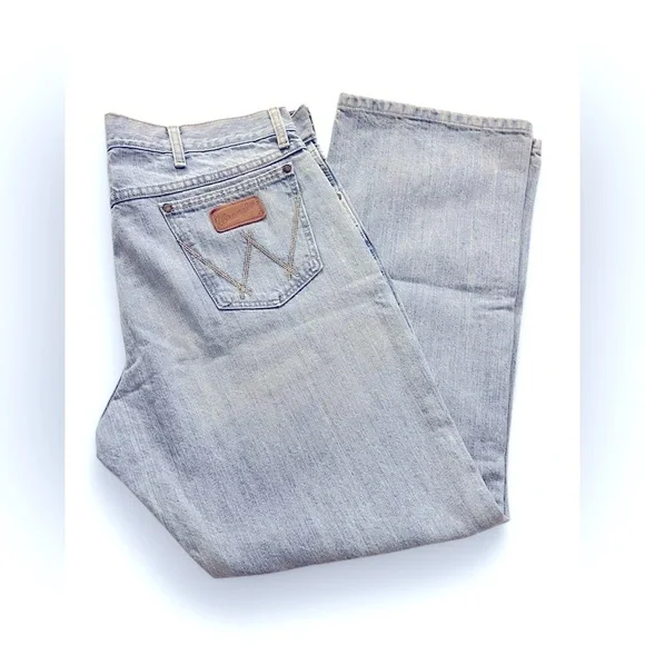 Wrangler Blue Straight Jeans Classic Style - Picture 3 of 3